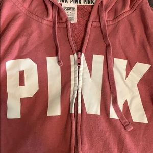 Pink zip up sweatshirt